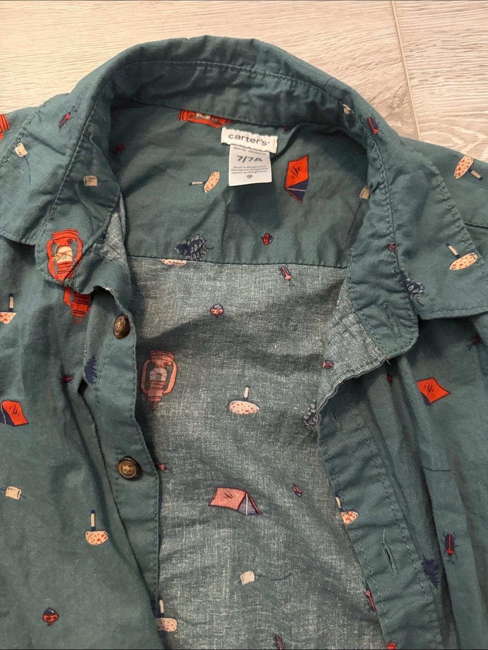 8 little boys mixed Button-Down Shirts (Blue, Green, Orange, Red)